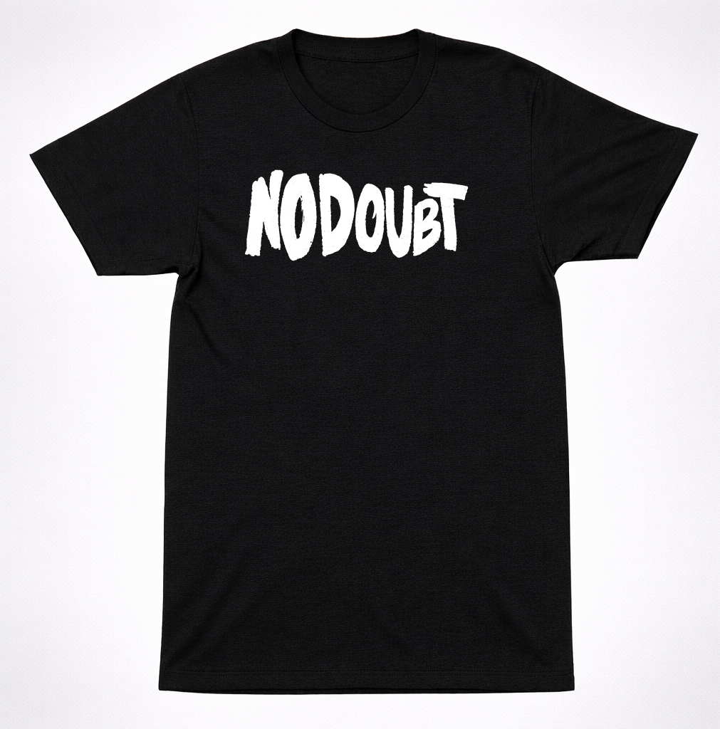 No Doubt Text Logo Shirt 90s Alternative Ska Punk Vintage Black Tee
