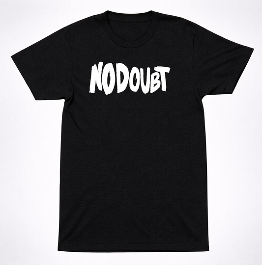 No Doubt Text Logo Shirt 90s Alternative Ska Punk Vintage Black Tee