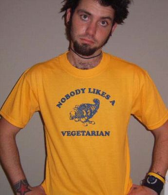 NOBODY LIKES A VEGETARIAN vegan peta meat funny SHIRT