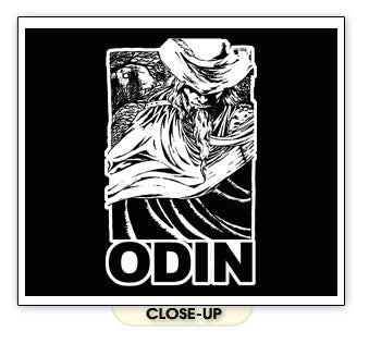 ODIN god chief norse war battle fantasy retro BW SHIRT