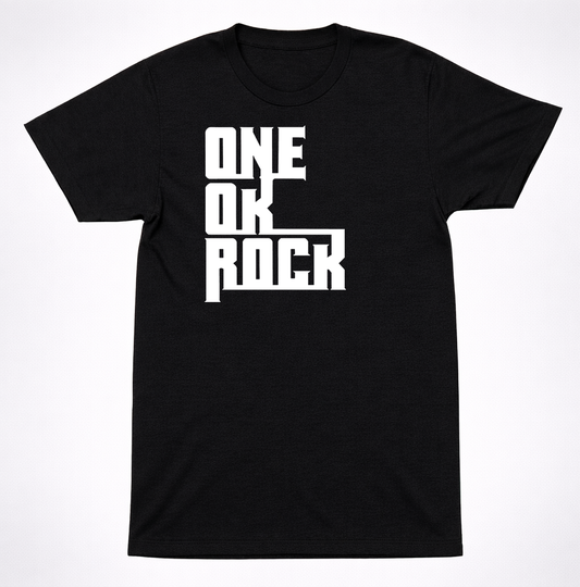 One Ok Rock Stacked Logo Shirt Japanese Rock Band Minimal Black Graphic Shirt