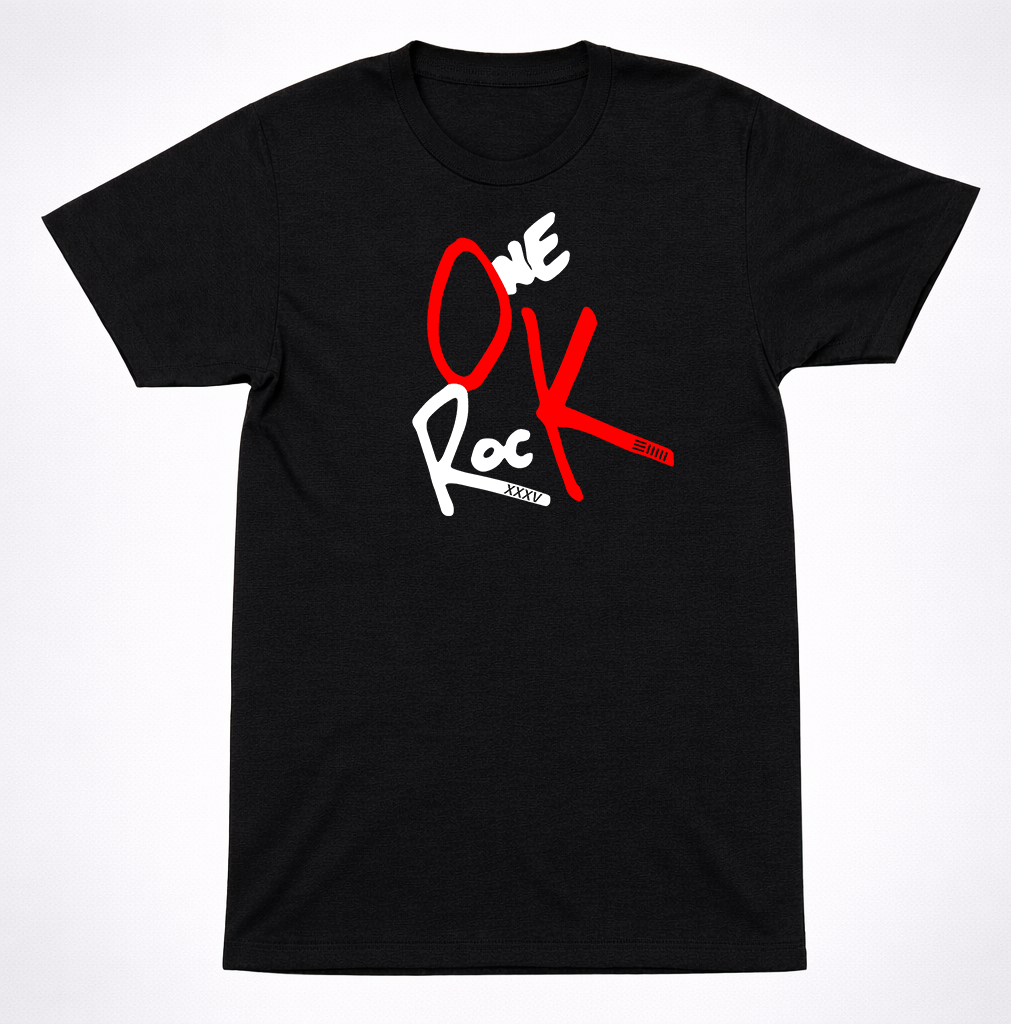 One Ok Rock Red White Logo Shirt Japanese Rock Band Black Graphic Shirt