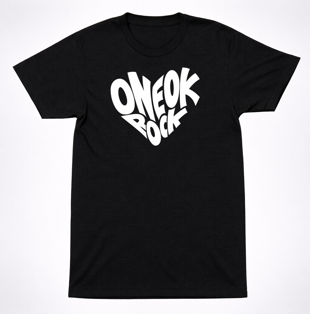 One Ok Rock Red White Logo Shirt Japanese Rock Band Black Graphic Shirt