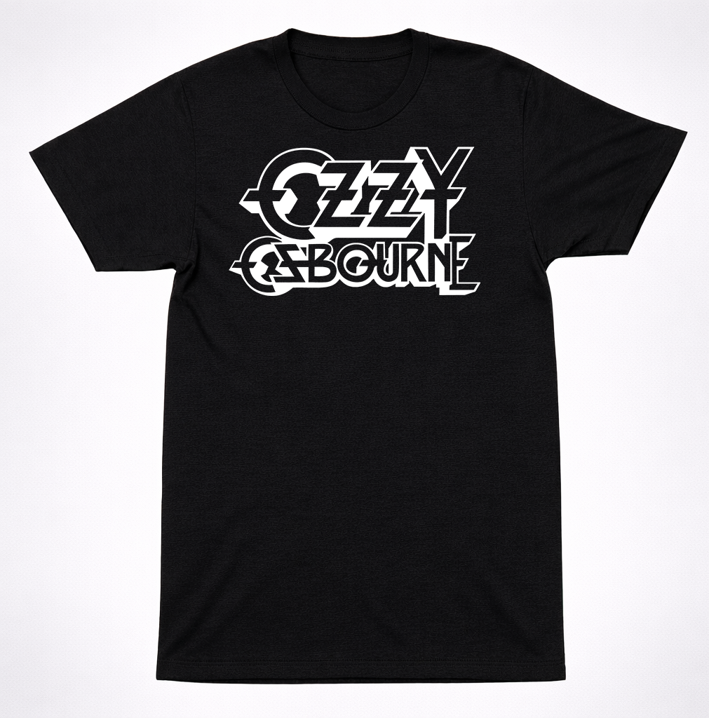 Ozzy Osbourne T-Shirt Classic Logo Heavy Metal Rock Band Black Tee