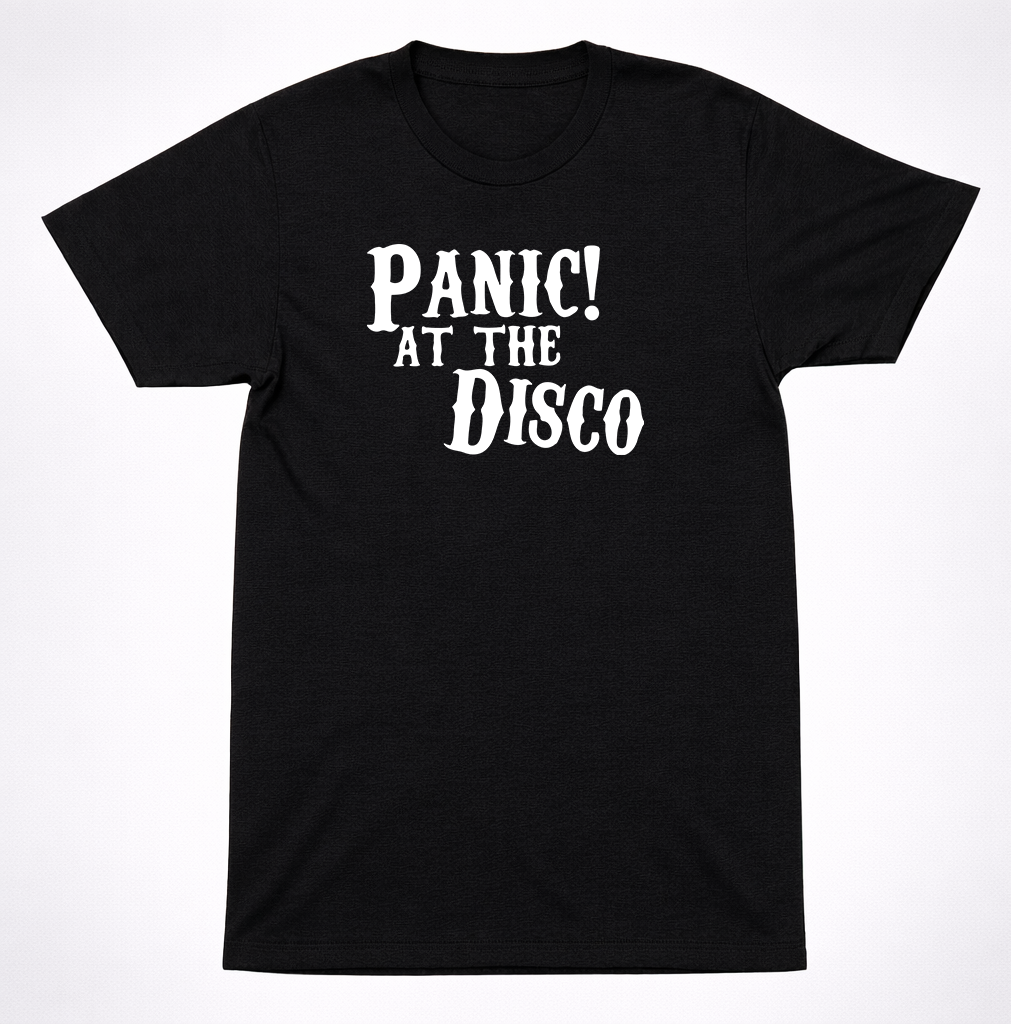 Panic! At The Disco Logo T-Shirt | Alternative Rock Emo Pop Classic Black Tee