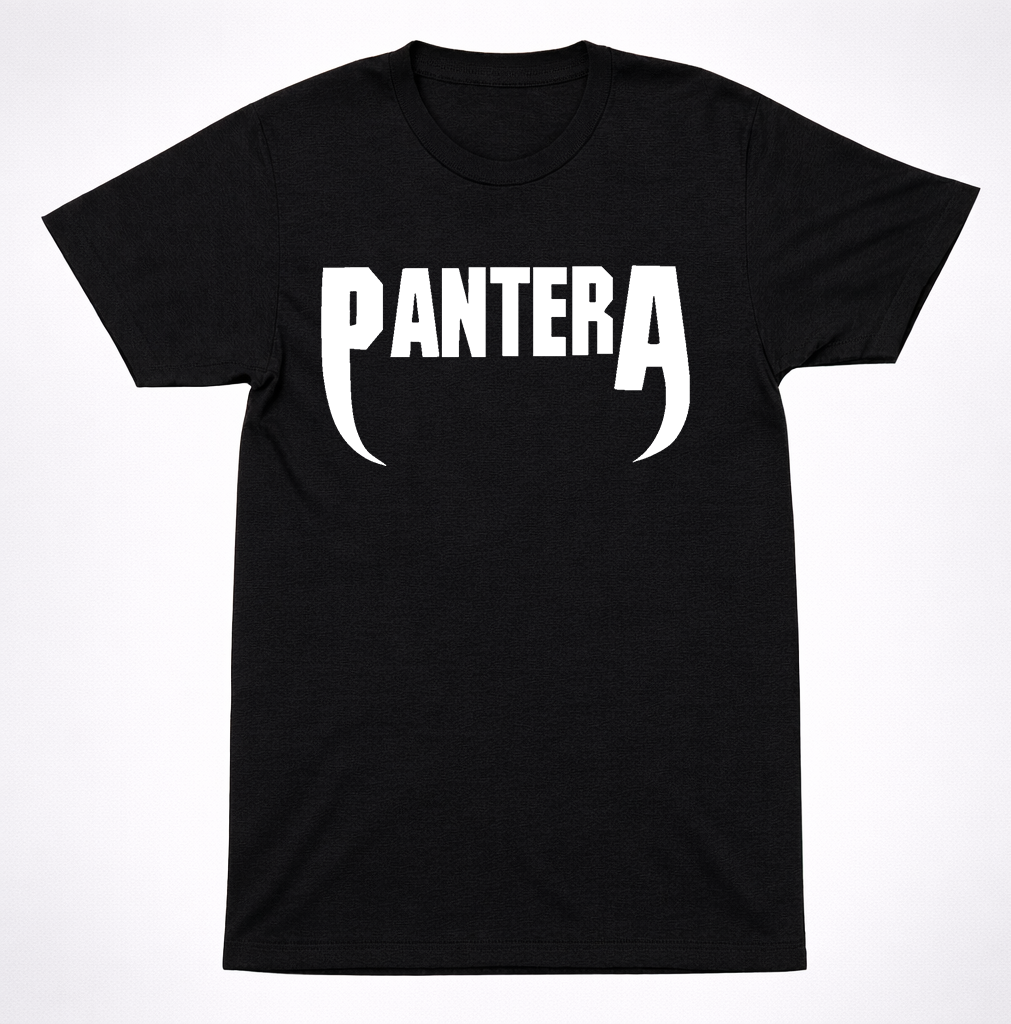 Pantera Fanged Logo Teeth Black T-Shirt Classic Groove Metal Band Graphic Tee