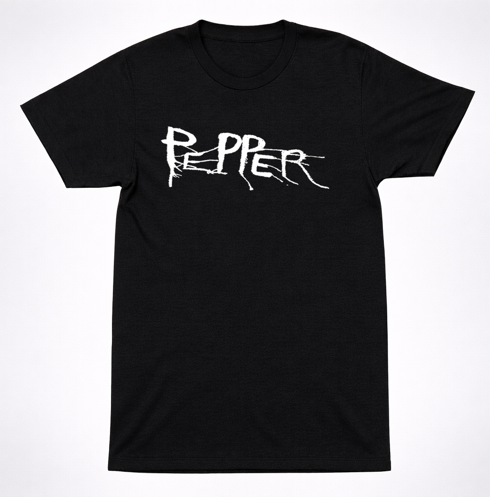 Pepper Scratch Logo T-Shirt – Reggae Punk Rock Tee Black (Copy)