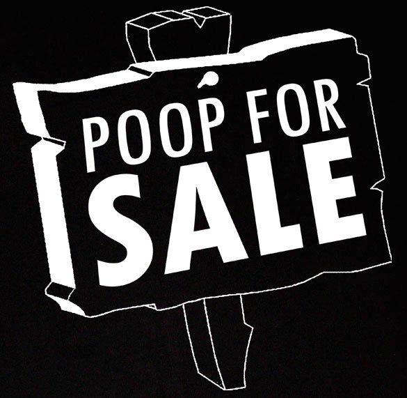 POOP FOR SALE funny toilet comedy emo joke pee BW SHIRT