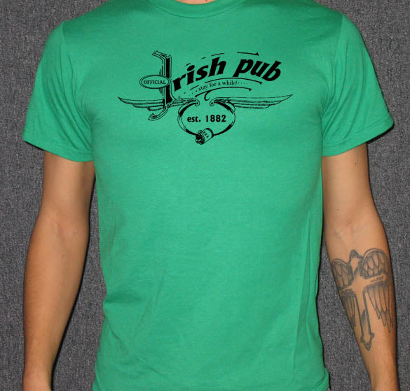 IRISH PUB bar drink alcohol retro bar vintage GB SHIRT