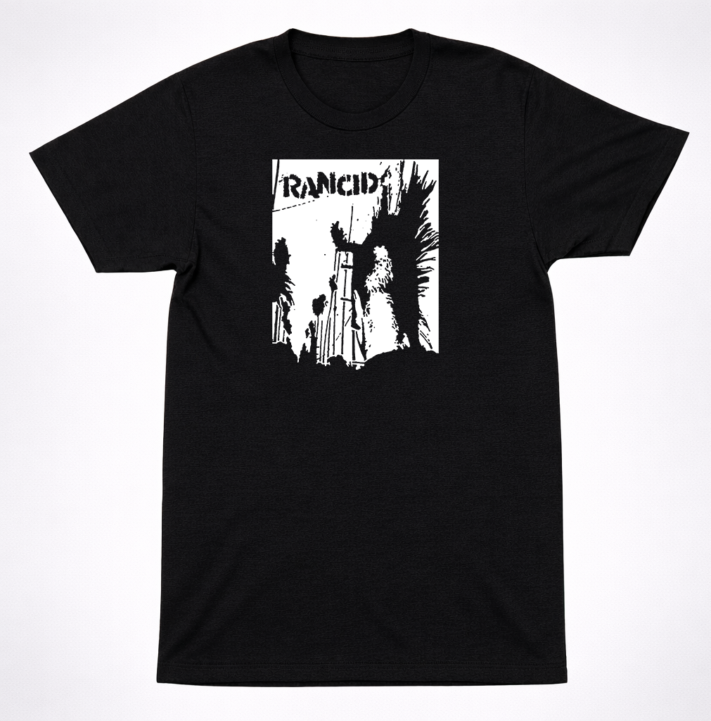 Rancid Mohawk Silhouette Graphic Black T-Shirt Street Punk Band Tee
