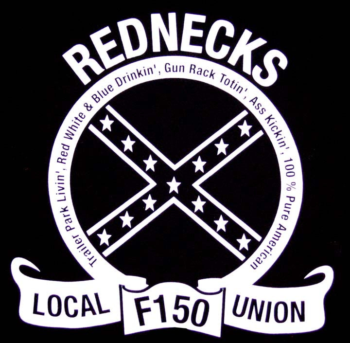 REDNECKS UNION red neck hick funny country bar BW SHIRT