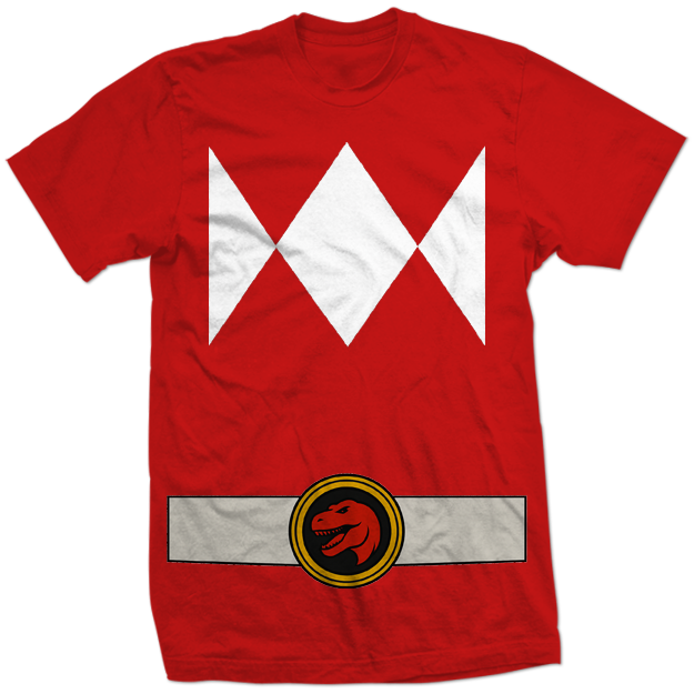 Red Power Ranger Costume Shirt Jason Lee Scott Tyrannosaurus Power Rangers Unisex Cosplay Tee