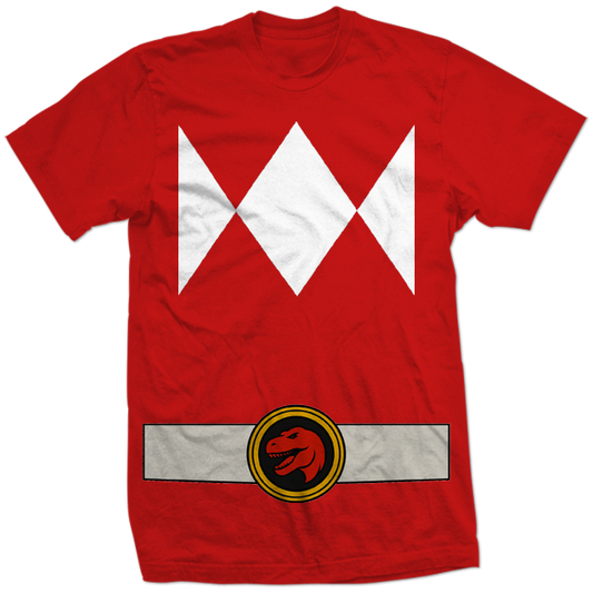 Red Power Ranger Costume Shirt Jason Lee Scott Tyrannosaurus Power Rangers Unisex Cosplay Tee
