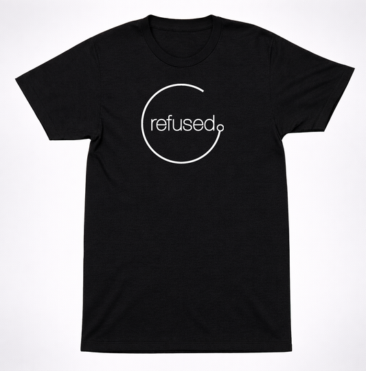 Refused Circle Logo Black T-Shirt Minimal Hardcore Punk Band Graphic Tee