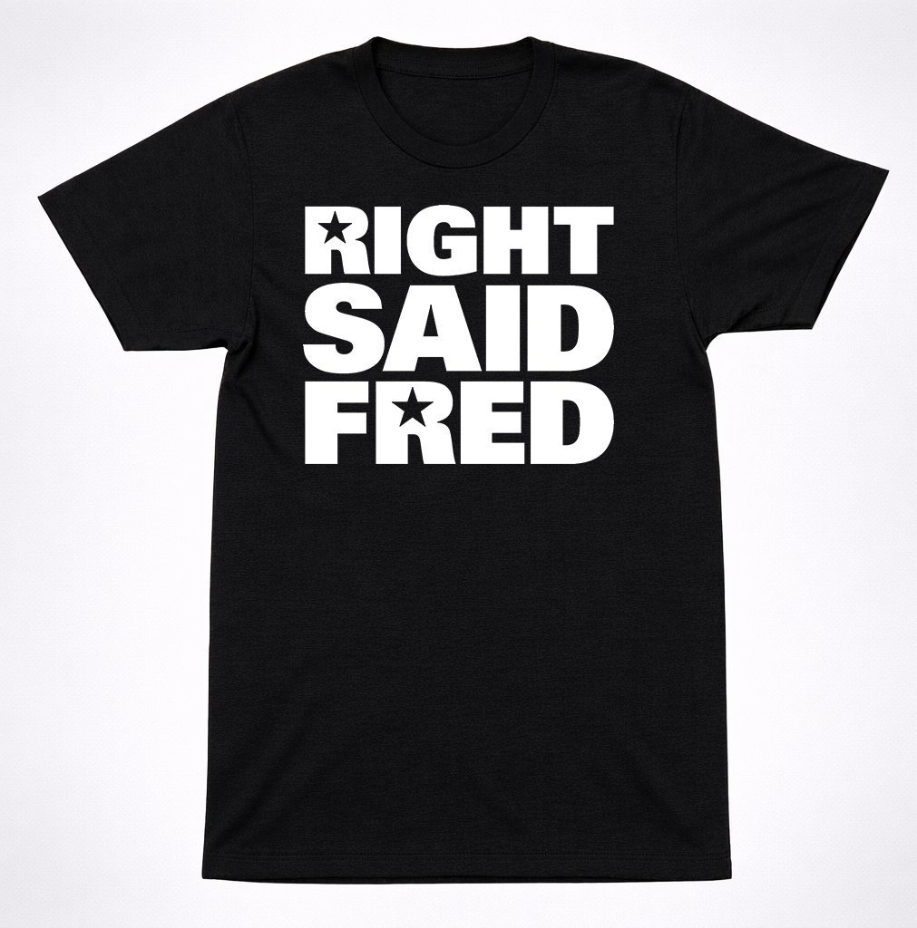 Right Said Fred Block Logo Shirt Classic Pop Dance Duo Graphic Shirt