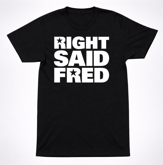 Right Said Fred Block Logo Shirt Classic Pop Dance Duo Graphic Shirt