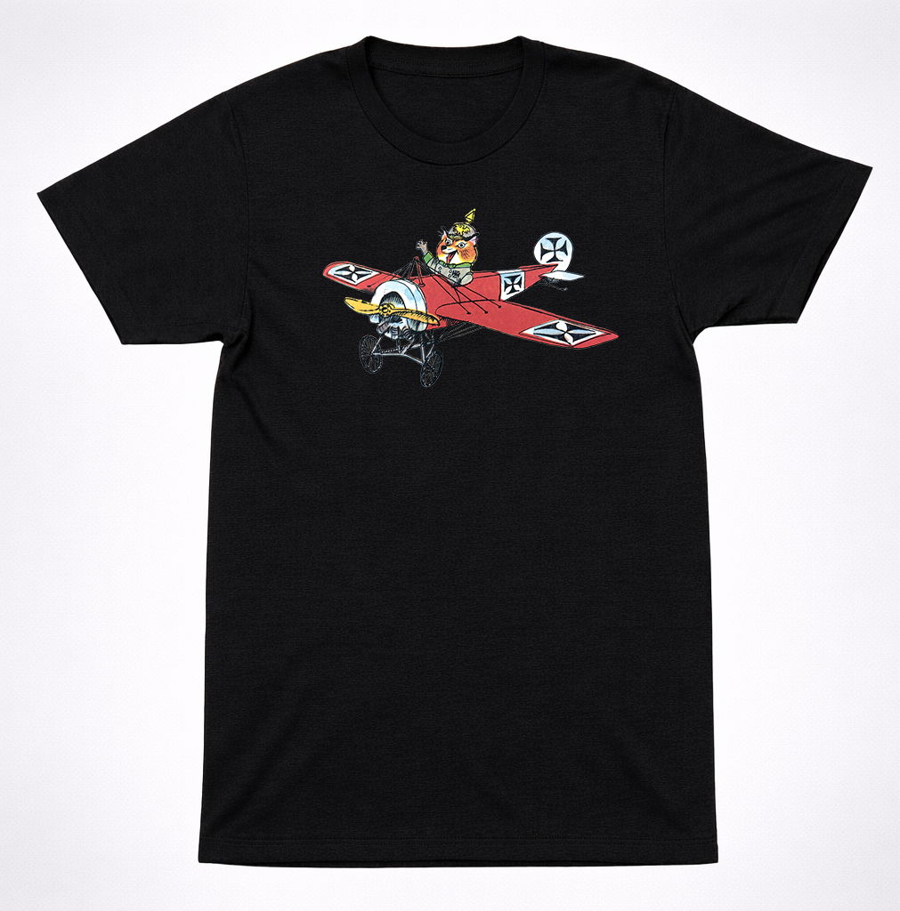 Richard Scarry Rudolph Von Flugel Airplane Shirt Kids Book Pilot Plane Tee