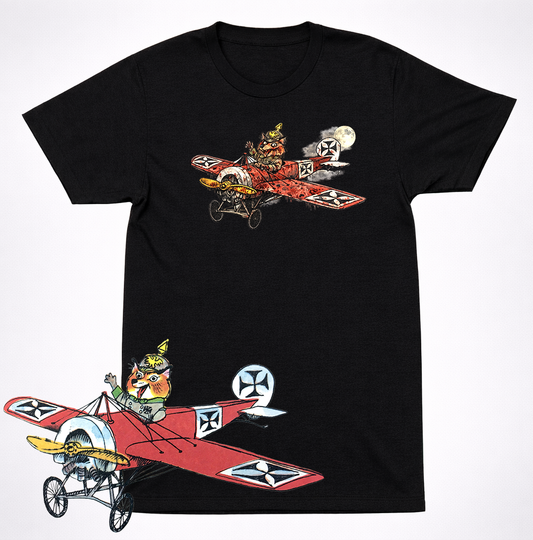 Horror Rudolph Von Flugel Airplane Shirt Richard Scarry Creepy Kids Book Tee