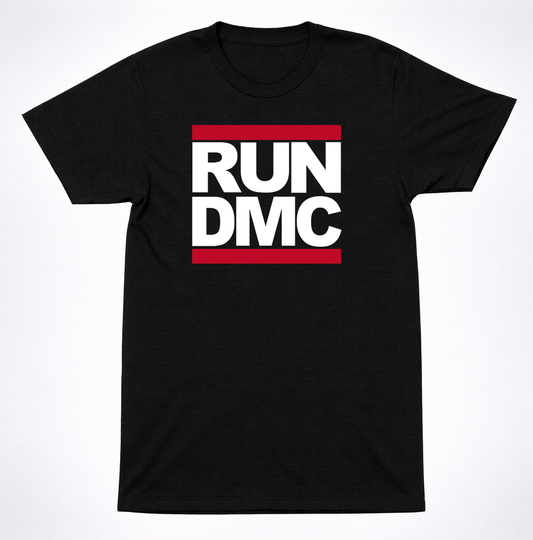 RUN DMC Classic Logo Shirt Old School Hip Hop Rap Group Graphic Shirt
