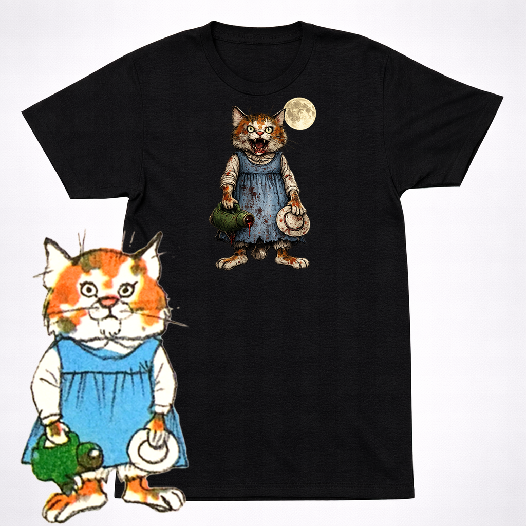Horror Sally Cat Shirt Richard Scarry Creepy Kids Book Character Retro Tee