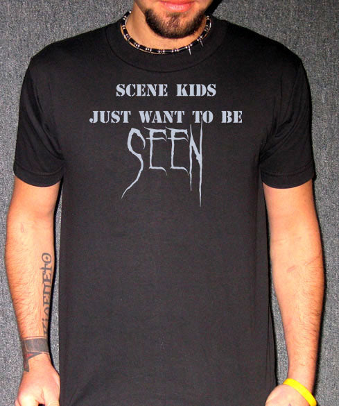 SCENE KIDS emo goth hipster lame funny humor BW SHIRT