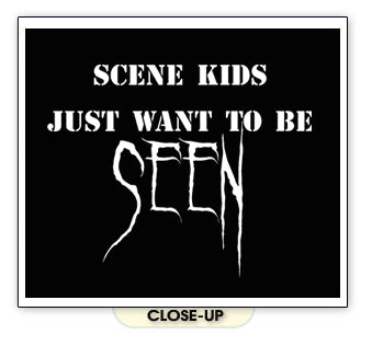 SCENE KIDS emo goth hipster lame funny humor BW SHIRT