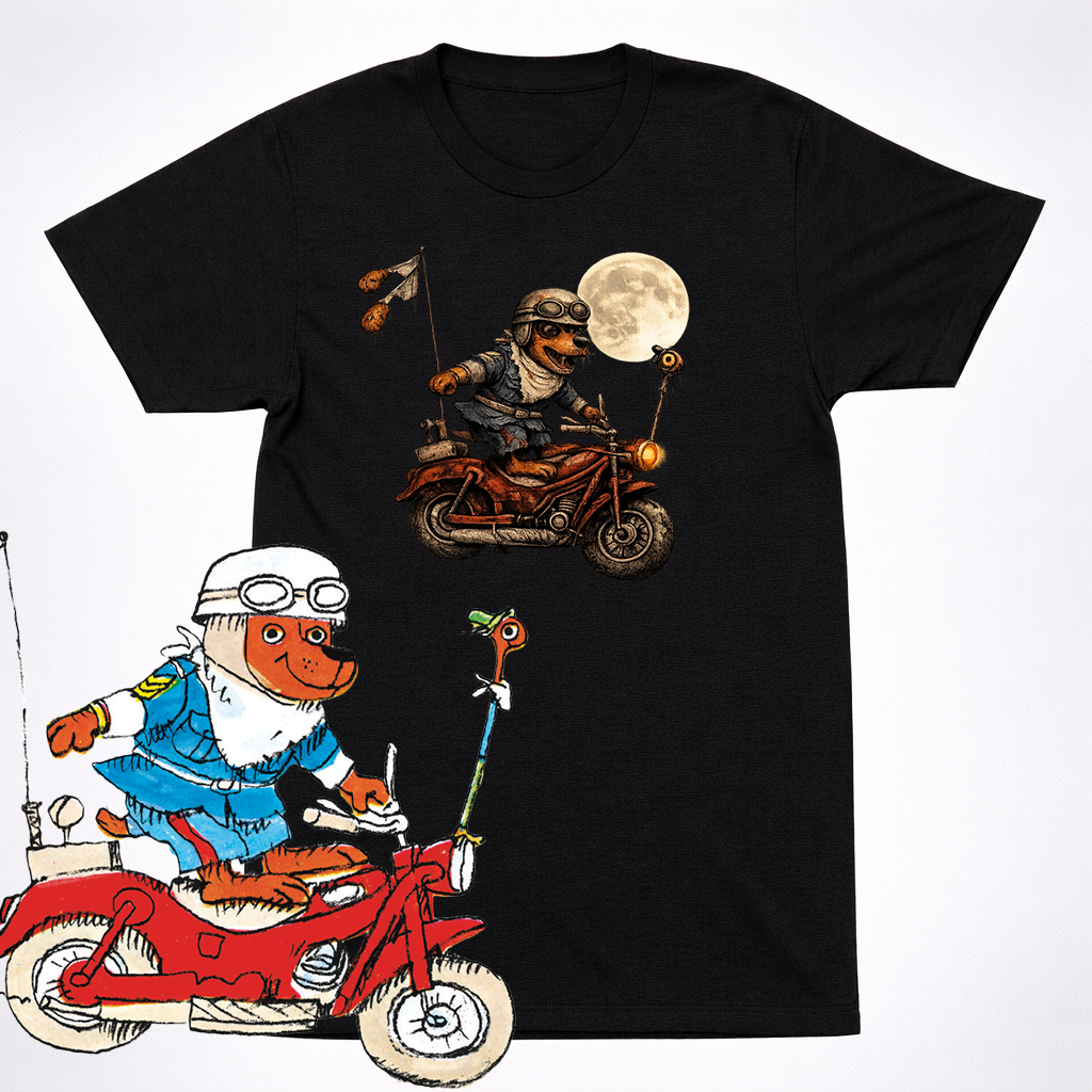 Horror Sergeant Murphy Motorcycle Shirt Richard Scarry Creepy Kids Book Tee