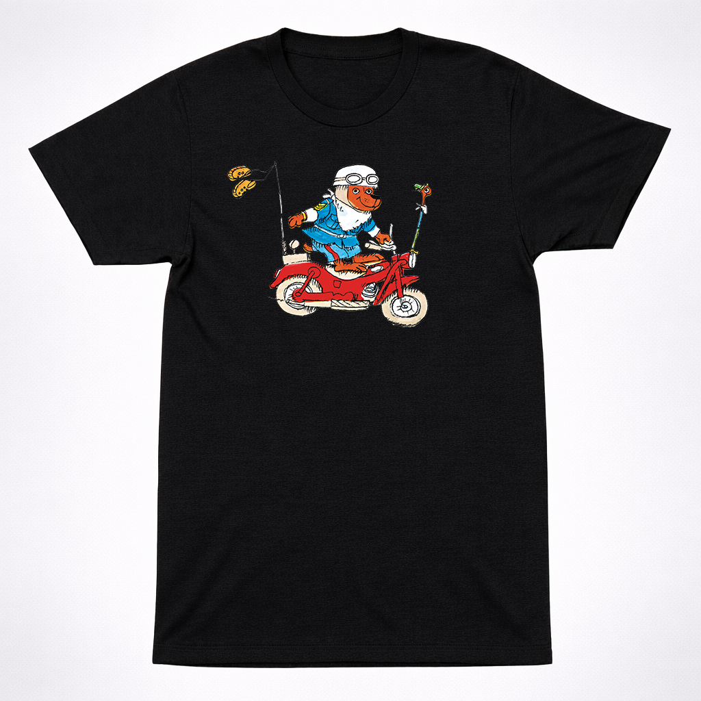 Sergeant Murphy Motorcycle Shirt Richard Scarry Kids Book Character Bike Retro
