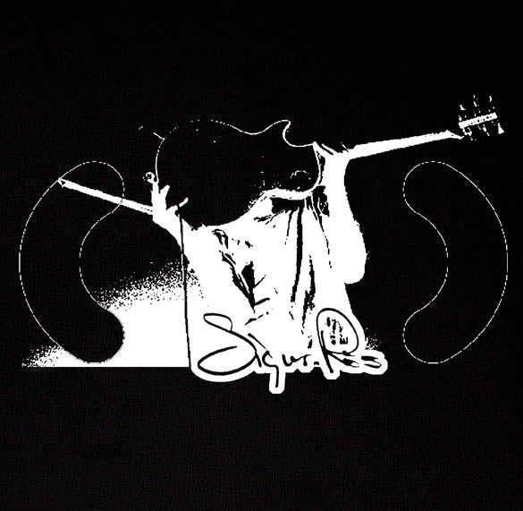 SIGUR ROS RAISED GUITAR parenthesis () band BW SHIRT