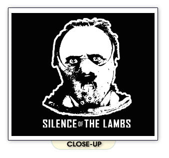 SILENCE OF THE LAMBS TEXT FACE hannibal horror BW SHIRT