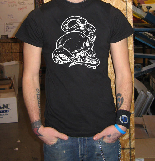 SKULL SNAKE emo fashion style indie rock goth BW SHIRT