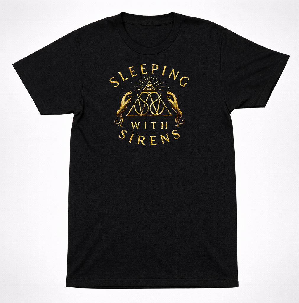 Sleeping With Sirens All Seeing Eye Black T-Shirt Post-Hardcore Band Tee