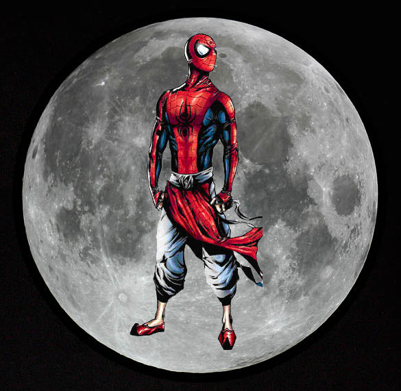 SPIDERMAN MOON super hero cartoon marvel comic BT SHIRT