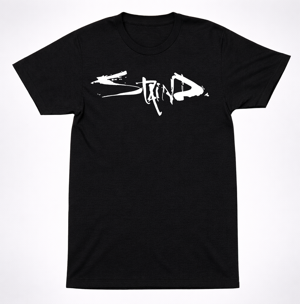 Staind Scratch Logo T-Shirt Alternative Metal Post-Grunge Rock Band Black Tee
