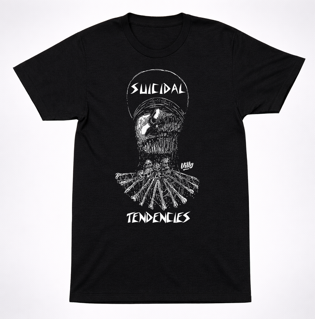 Suicidal Tendencies Villy Skull Ribcage Punk Hardcore T-Shirt Black Tee
