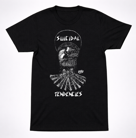 Suicidal Tendencies Villy Skull Ribcage Punk Hardcore T-Shirt Black Tee