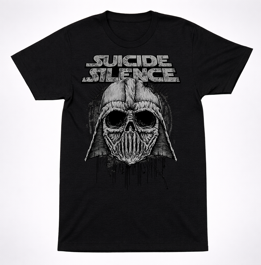 Suicide Silence Skull Helmet Deathcore Metal Band T-Shirt Black Tee