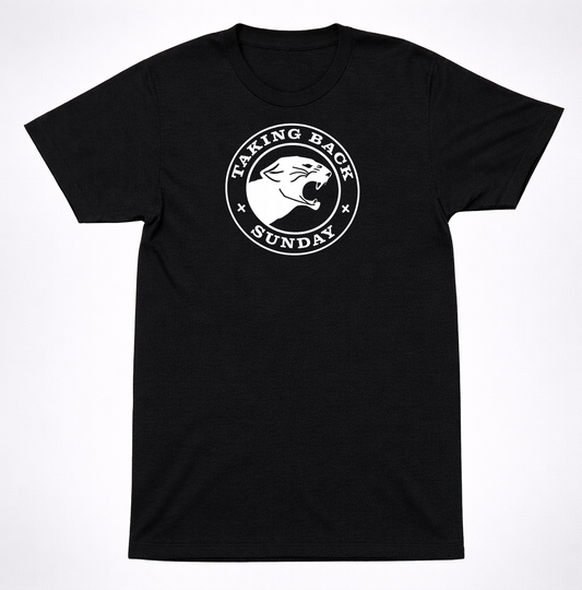 Taking Back Sunday Cat Cougar Head Circle Logo T-Shirt Emo Alternative Rock Tee