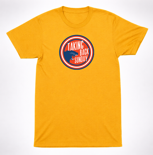 Taking Back Sunday Retro cat Circle Logo T-Shirt Graphic Emo Vintage Cougar Tee