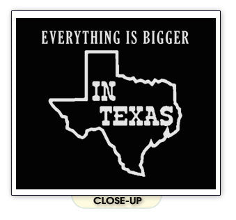 EVERYTHING IS BIGGER IN TEXAS southern funny BW SHIRT