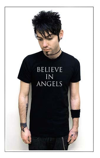 BELIEVE IN ANGELS THE CROW FRONT & BACK goth film SHIRT