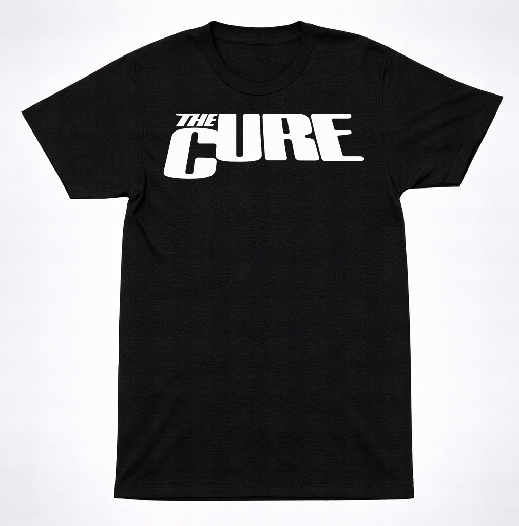 The Cure Classic Bold Logo Shirt New Wave Gothic Rock Music Tee