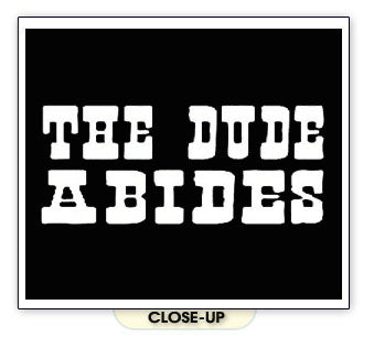 THE DUDE ABIDES big lebowski film cult classic BW SHIRT