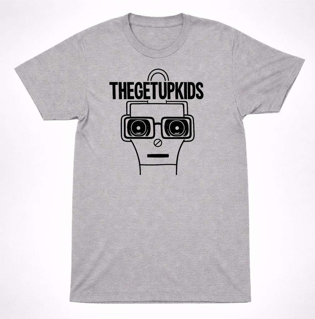 The Get Up Kids T Shirt Black Robot Face Logo Midwest Emo Punk Milo Unisex Tee