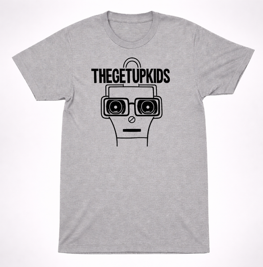 The Get Up Kids T Shirt Black Robot Face Logo Midwest Emo Punk Milo Unisex Tee