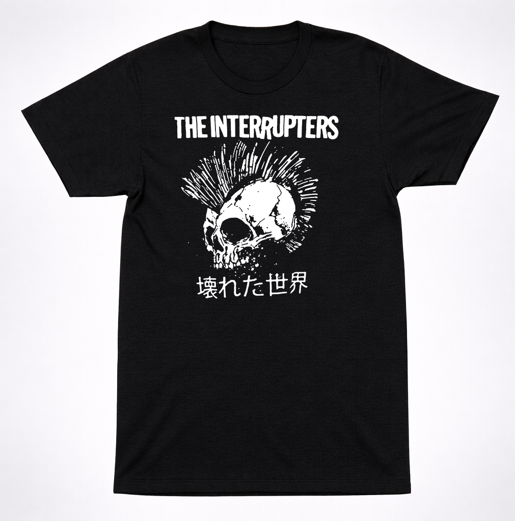 The Interrupters Ska Punk T Shirt Black Skull Japanese Graphic Unisex Tee