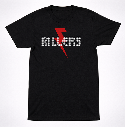 The Killers lightning bolt Logo T-Shirt Red black Indie Alternative Rock Band Tee