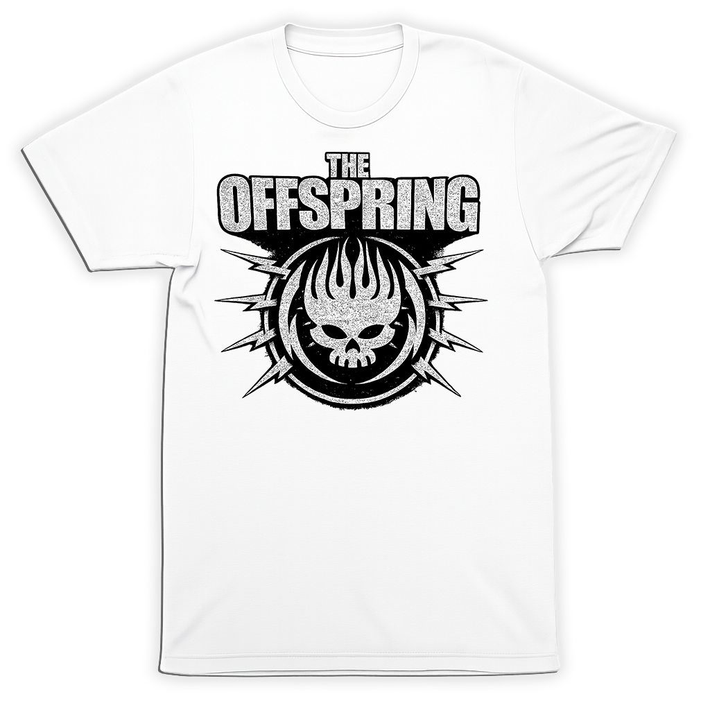 The Offspring Burning Skull Lightning Logo Punk Rock T-Shirt Classic Band Tee