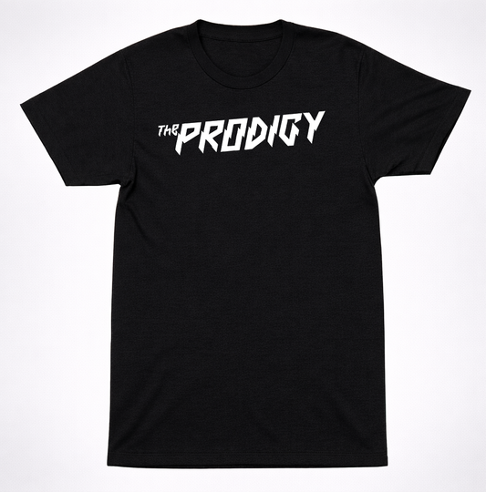 The Prodigy Logo T-Shirt Electronic Punk Rave Band 90s Big Beat Black Tee