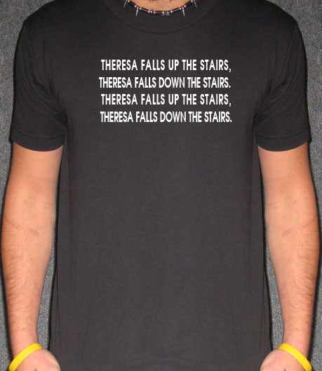 THERESA FALLS UP THE STAIRS LOST tv show drama SHIRT